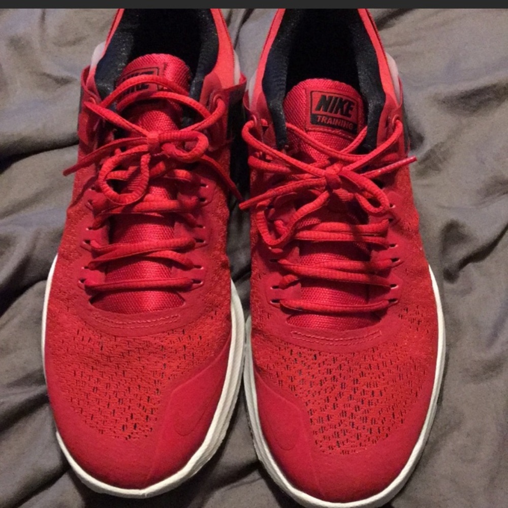 Nike red running shoes